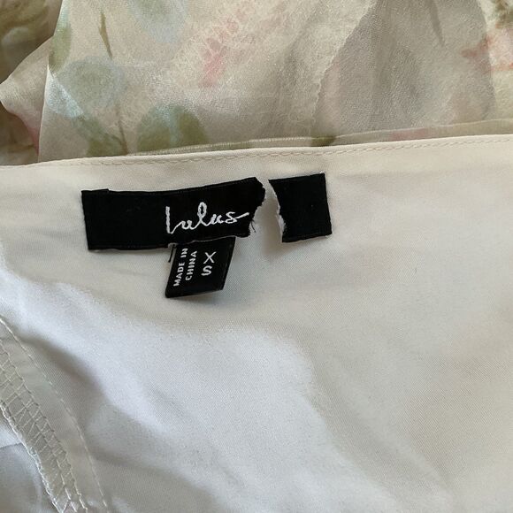 Lulus Deluca Dress Women's XS Cream Floral Maxi Ruffled Sleeveless NWOT - Picture 12 of 14